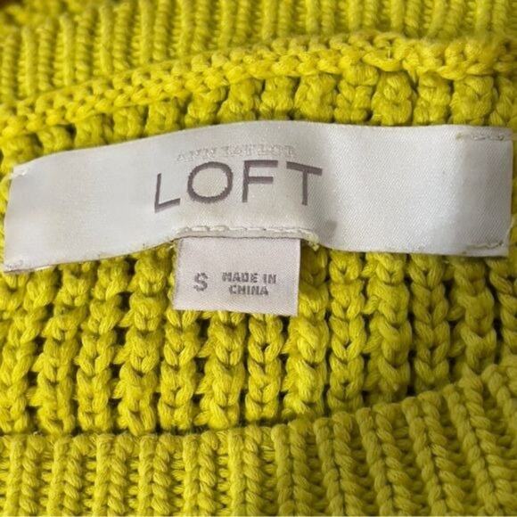 Ann Taylor Loft Sweater Women's Size Small Lime Green Knit Hi-Lo Hem - Picture 8 of 9